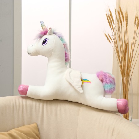 Soft toy "Unicorn", 60 cm, white color-6