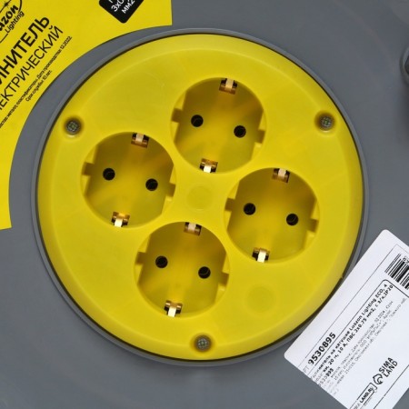 Luazon Lighting Eco extension cord, 4 sockets, 20 m, 10 A, PVS 3x0.75 mm2, with salary, ip20-5