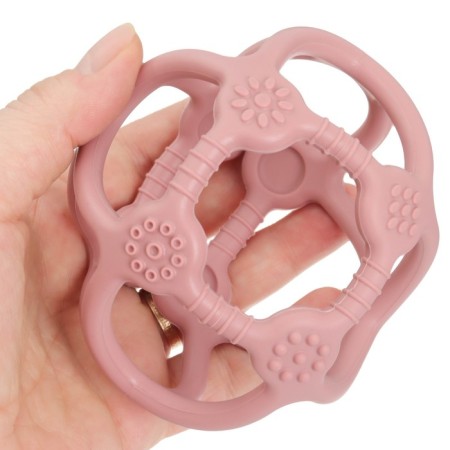 Silicone teething "Sphere", pink color, mum & baby-6