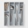Tray for cutlery, 5 departments, 25.5 × 30.7 × 4.6 cm, color gray color