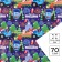 New Year. Packaging paper "Funny holiday", 70x100 cm, blue tractor
