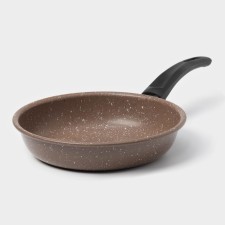 Rock pan, d = 17 cm, plastic handle, anti -stick coating, brown color