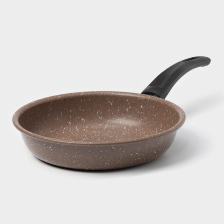 Rock pan, d = 17 cm, plastic handle, anti -stick coating, brown color