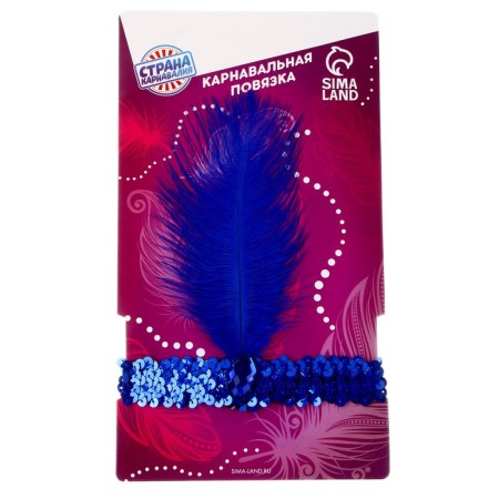 Binding on the head, with feather, blue color-1
