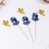 A set of Easter toppers “HB”, 3 pcs., Blue, 14.5 cm, gold angels 4.5 cm