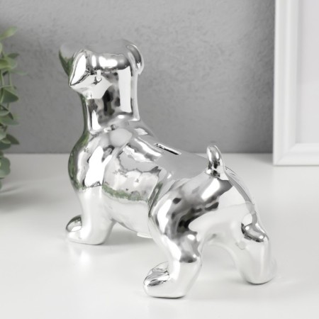 Pig a piggy bank Ceramics "Silver dachshund" 24.510.5x16.5 cm-2