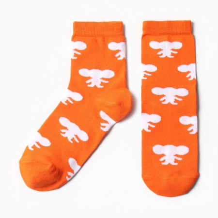 CAFTAN socks Cheburashka size 36-39 (23-25 ​​cm) Orange
