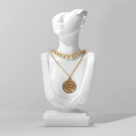 Bust for jewelry 9.5 × 4.5 × 20.5, hole in the ear, white color-1