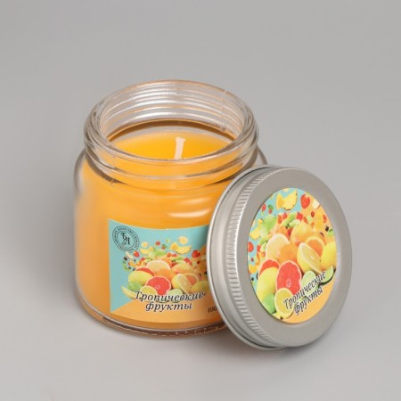 Aromatic candle in glass 6.3cm, 100ml, tropical fruits-1