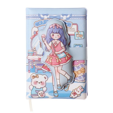 Gift notebook, A6, 100 sheets, color block, with a curly knife, PVC cover, "Anime", mix-3