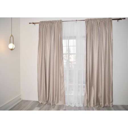 Curtains jacquard, size 200x270 cm, beige color-1