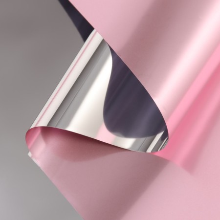 Flower film, "metallic", 0.57x10m, pink