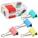 Papers clamps 41 mm, 12 pieces, development, metal, mix x 4 colors, cardboard box