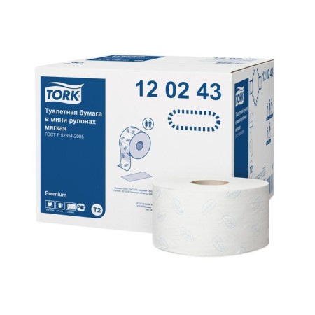 Tork toilet paper in mini rolls soft (T2), 1214 sheets