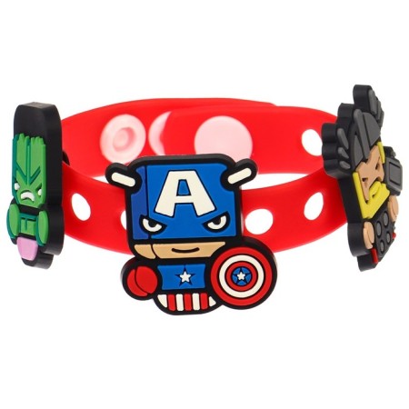 Silicone Bracelet with interchangeable Jibitsami, 3 Jibits in the kit, Avengers-4