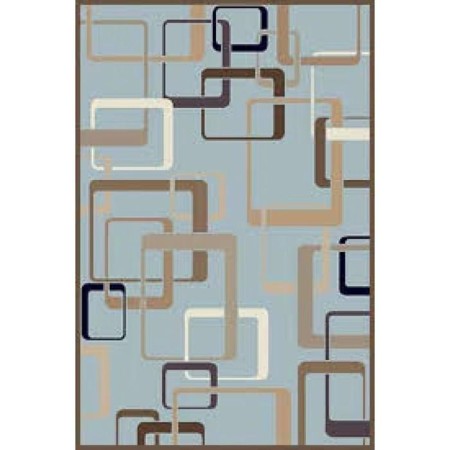 Rectangular carpet Merinos Valencia Deluxe, size 100x200 cm, color L.Blue-brown