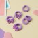 Hair elastic band "Tenderness" (set of 6 pcs) Carved bow, lilac