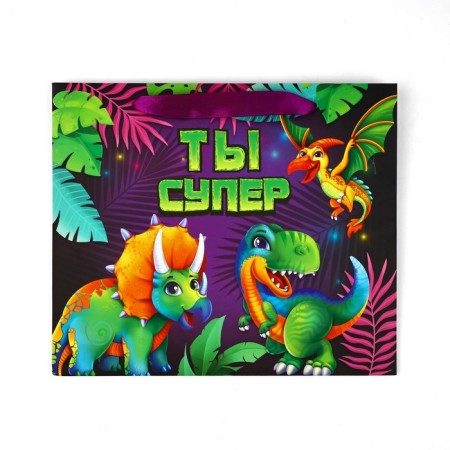 Packet laminated bilateral "dinosaurics", with quiet and postcard, ml, 23 × 27 × 11.5-6