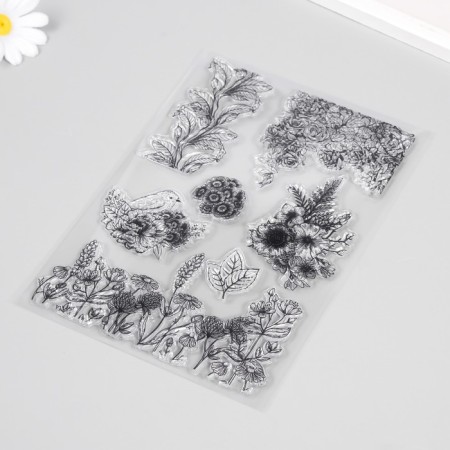 Stamp for creativity "Bird in flowers" 15x21.5x0.3 cm-1