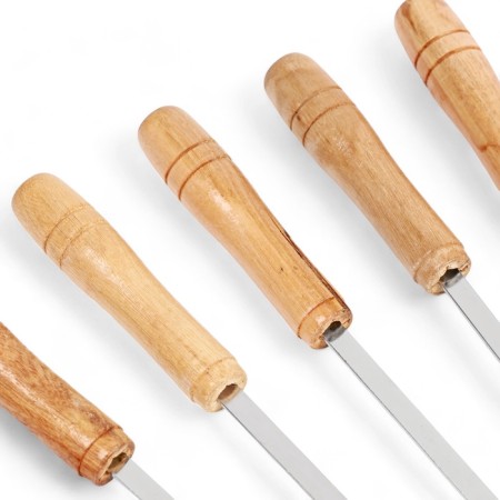 A set of skewers for barbecue 6 pcs, handle - wood, width - 0.7 cm, 40 cm-2