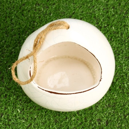Kashpo suspended "Basket" white, 13x11x18cm-4