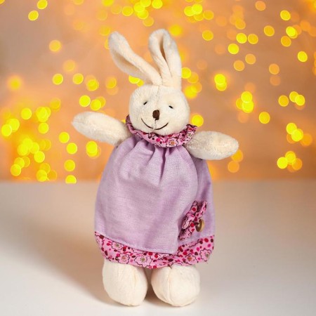 Soft toy "Zazyusha", a dress in peas