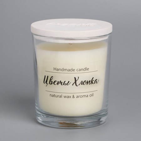 A candle in a glass flavored "Cotton flowers", 7x7 cm, 27 hours-3