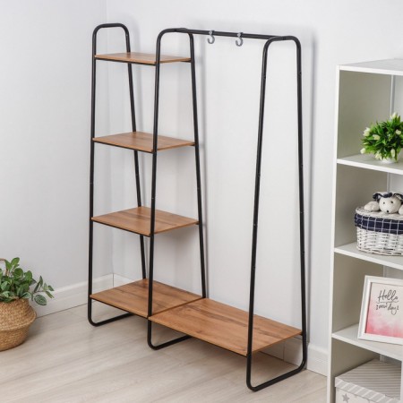Wardrobe system with the shelves "Scandinavia 1", 110 × 38.5 × 147 cm, black color-8