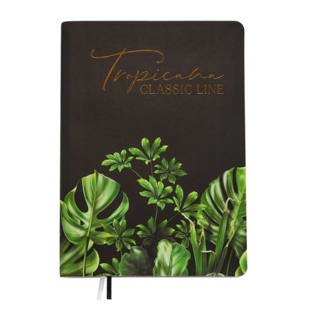 Leduced Diary A5, 160 sheets, Devente.tropicana, Soft Cover made of artificial leather, black cut, stamping foil, block 70 g/m2-1