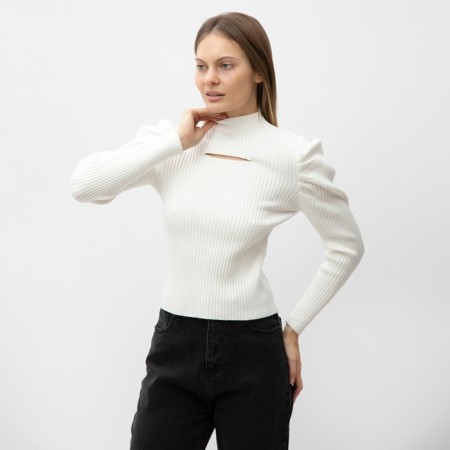 Female turtleneck, white color, one size (42-46)-3