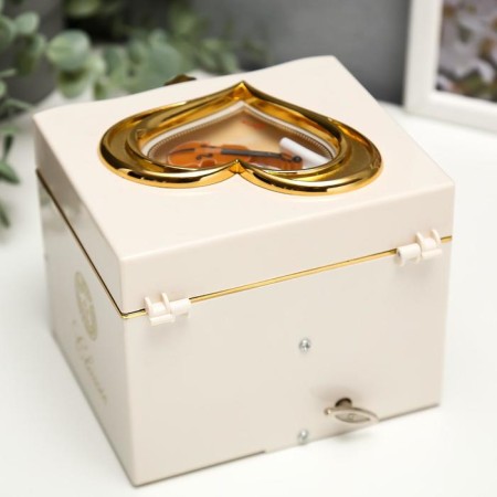 Casket Plastic Mechanical Mechanical "chest of draw" white 11x13.3x11.5 cm-4