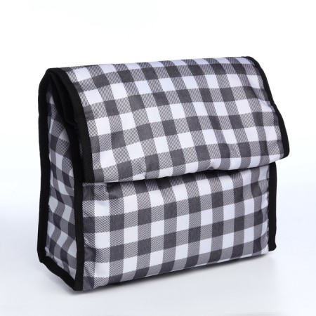 Folding bag on Velcro, 2 wheels, black/white color-3