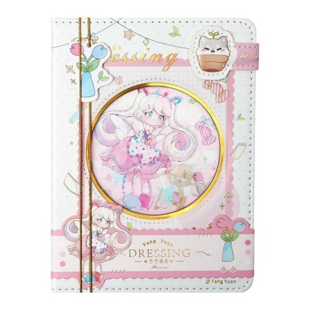 Notebook Gift, A6, 96 sheets, color block, with a curly knife, PVC cover, 3D, "Anime", mix-4