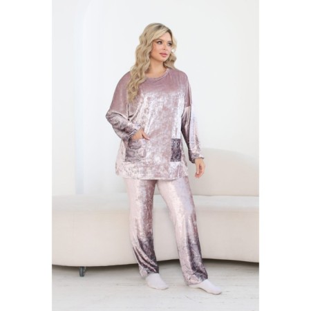Female suit, size 52, pink color-3