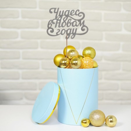 New Year's Topper in the Cake "Miracles in the New Year", the color is silver-2