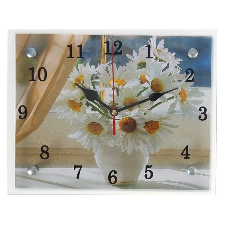 Carty clock is wall-mounted, interior "chamomiles", silent, 25 x 20 cm