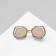 Brooch "Glasses" Glamor, white color in gold
