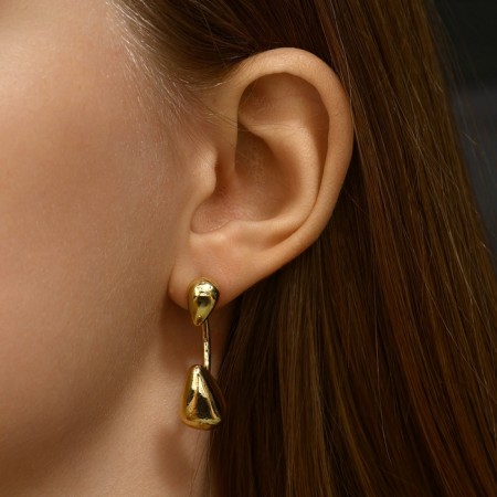 Earrings Metal "Style" neon mini, color gold-4