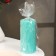 Candle-cylinder with faces, 5x10cm, tiffany, metallic, 6 hours