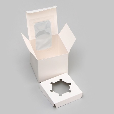 Box for a cupcake without handles, white, 9 x 9 x 9-3