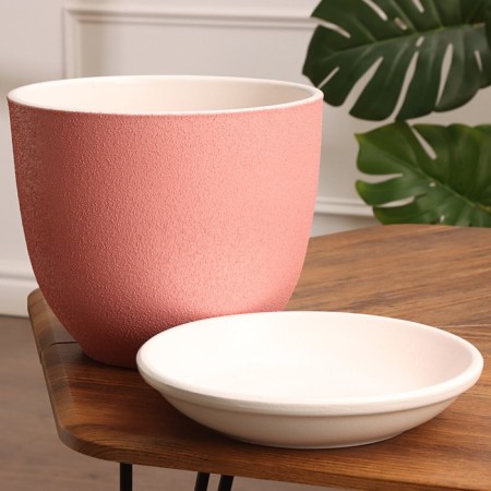 Flower pot "Round relief" Pink relief 6 l-1