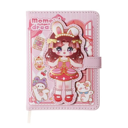 Gift notebook, A6, 100 sheets, color block, with a curly knife, PVC cover, "Anime", mix-2