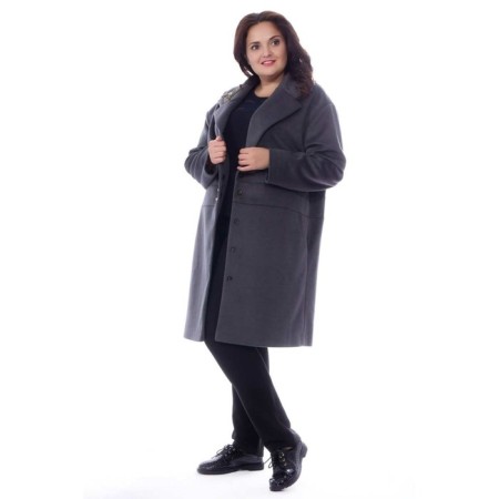 Female coat, size 52, gray color-4