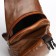 Male sling bag made of artificial leather, with USB, brown color