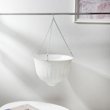 Street Kashpo for flowers suspended Venice, 10 l, white color-1