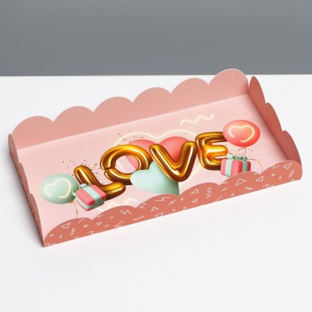 Cookie box, confectionery packaging with PVC lid, “air love”, 10.5 x 21 x 3 cm-2
