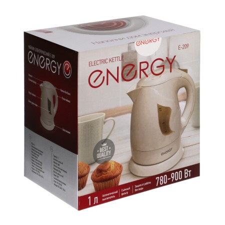 Electric kettle Energy E-209, plastic, 1 l, 850 watts, white and white-8