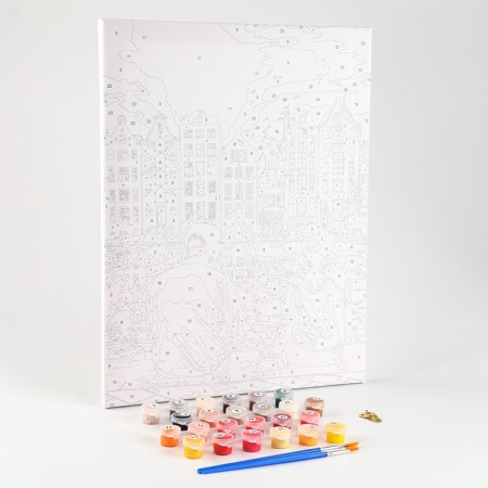 Picture on numbers on canvas with a subframe "Romantic evening", 40x30 cm-1