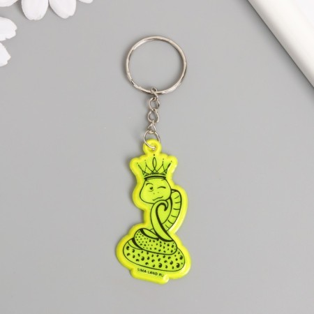 A plastic key a reflective "snake in the crown" 5.5x3.2 cm