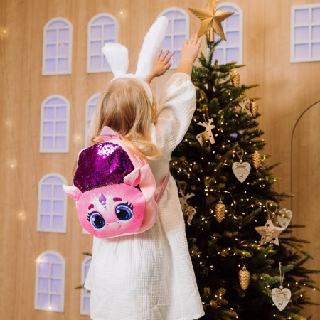Baby backpack with sequins "Pink Dragon", p. 23 × 28 cm-8